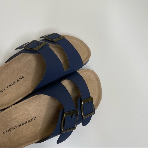 Lucky Brand Blanc Casual Double Buckle 2 Strap Slide Sandal for kids size 13 - Picture 7 of 7